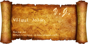 Völgyi Jolán névjegykártya