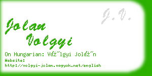 jolan volgyi business card